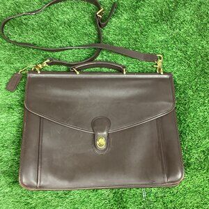 Wako Leatherware Brown Leather Classic Large Briefcase